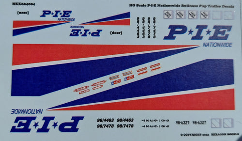 640004 HO Scale P-I-E Nationwide Bullnose Pup Trailer Decals
