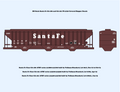 640028 HO Scale Santa Fe GA-180 and GA-191 PS 4750 Covered Hopper Decals