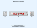 640040 HO Scale Showa Lines 40 ft. Container Decals