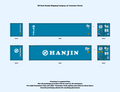 640041 HO Scale Hanjin Shipping Company 40 ft. Container Decals