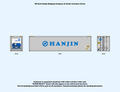 640042 HO Scale Hanjin Shipping Company 40 ft. Reefer Container Decals