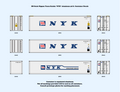 640048 HO Scale Nippon Yūsen Kaisha "NYK" aluminum 40 ft. Container Decals