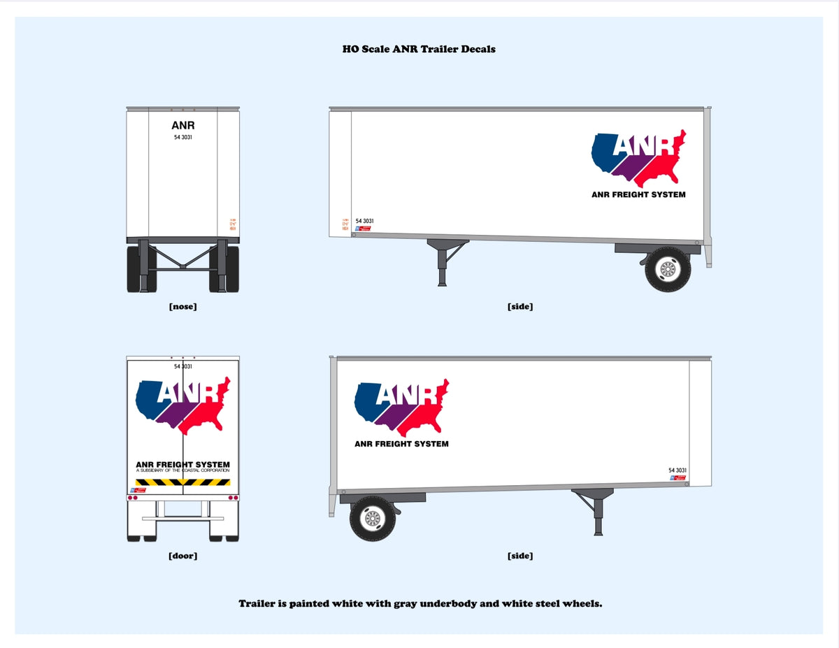 640005 HO Scale ANR Bullnose Pup Trailer Decals